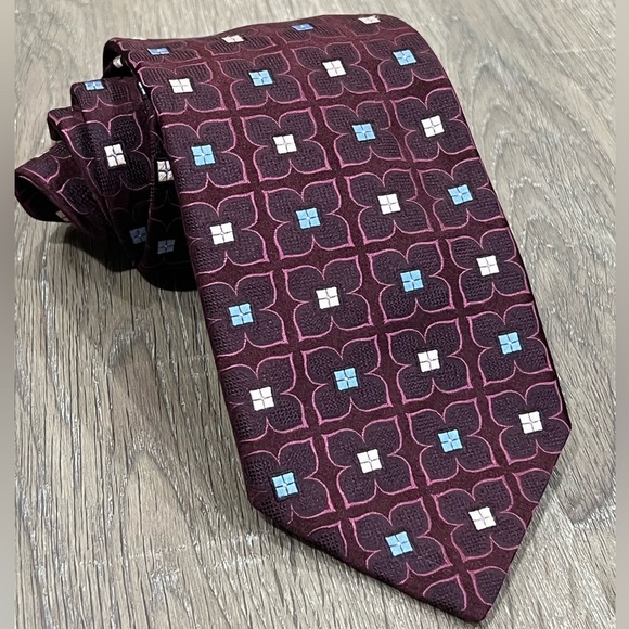 Ermenegildo Zegna Tie Sunburst Geometric Black Navy Power Business 100% Silk - Picture 1 of 12